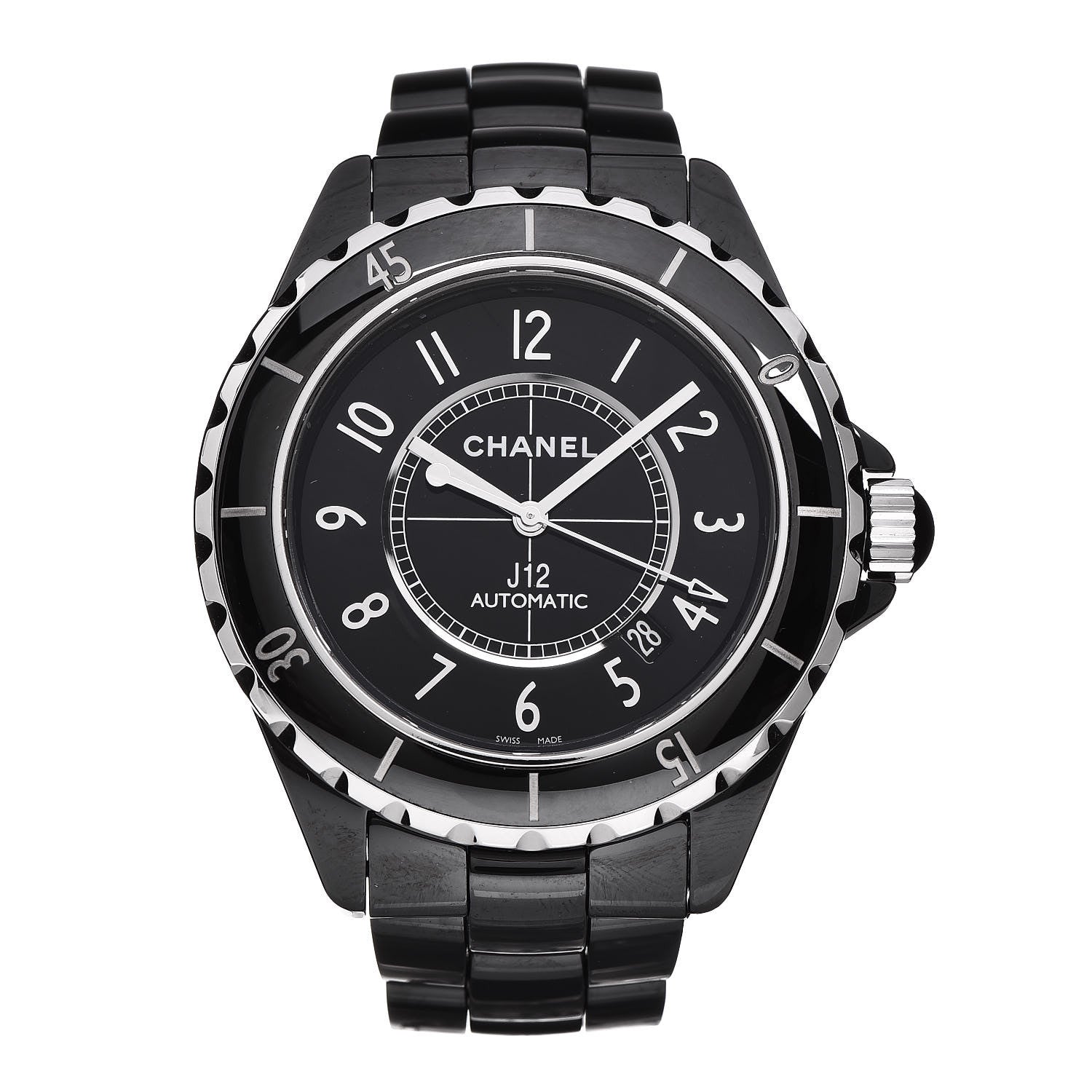 Chanel Stainless Steel Ceramic 41mm J12 Automatic Watch Black 1 of 6