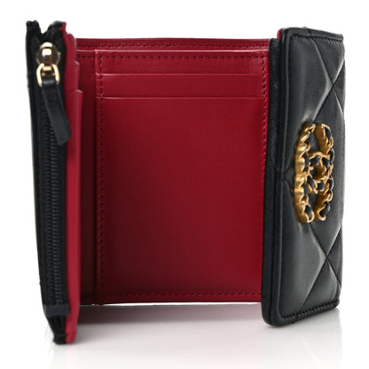 Chanel Goatskin Quilted Chanel 19 Small Flap Wallet Black 5 of 8