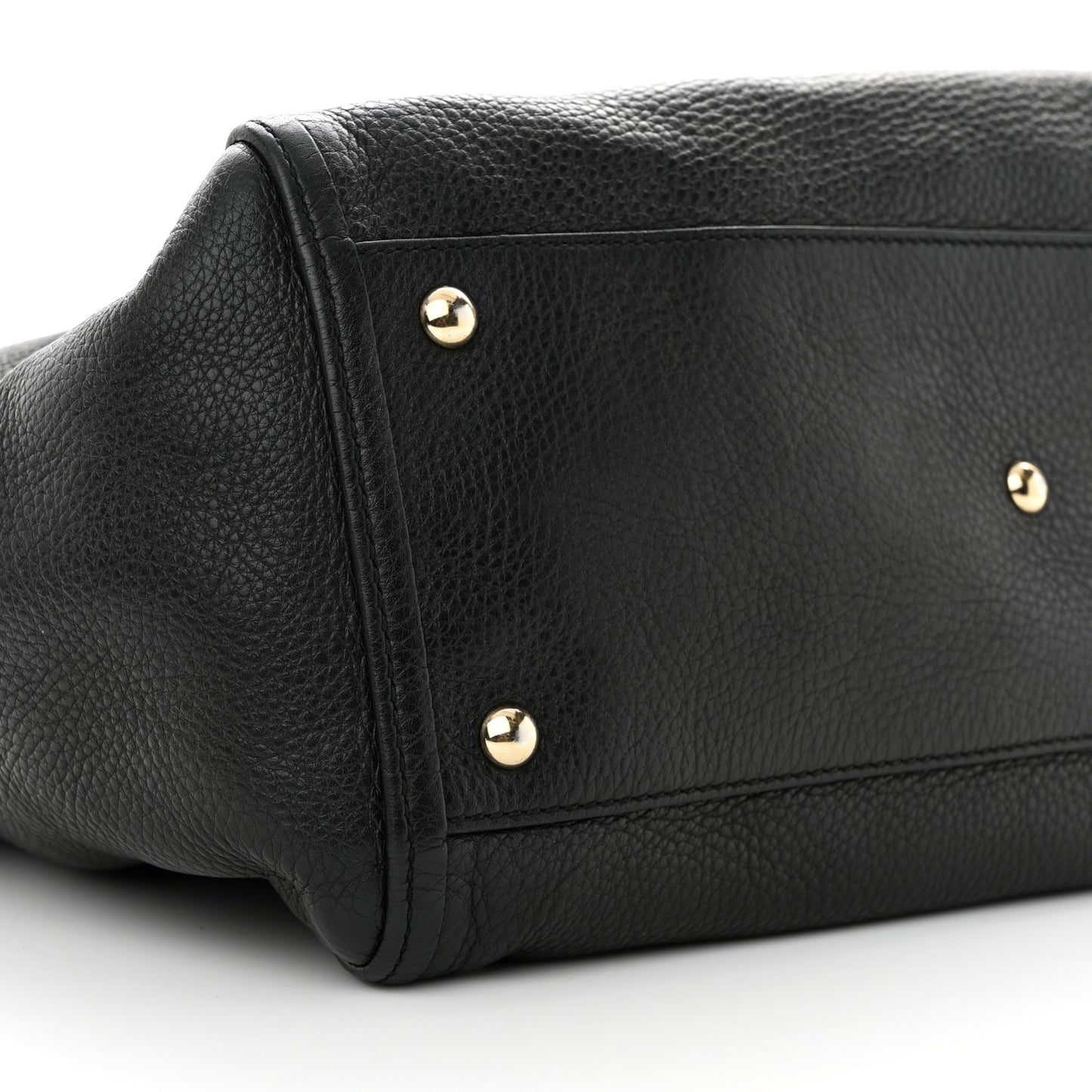 Pebbled Calfskin Medium Soho Shoulder Bag Black