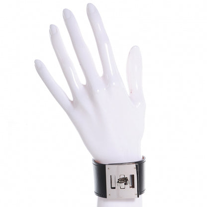 Hermes Chamonix Leather Kelly Dog Bracelet Black 2 of 7