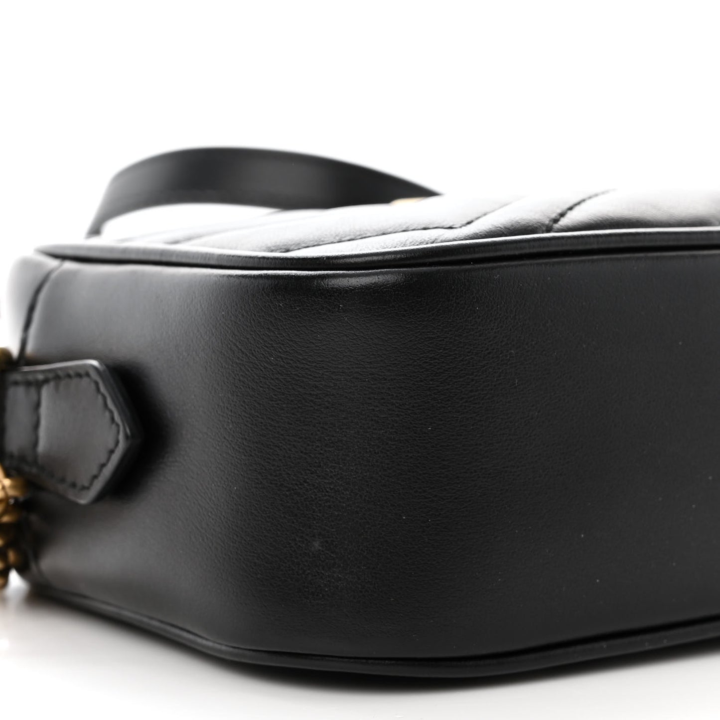 Calfskin Matelasse Mini GG Marmont Chain Shoulder Bag Black