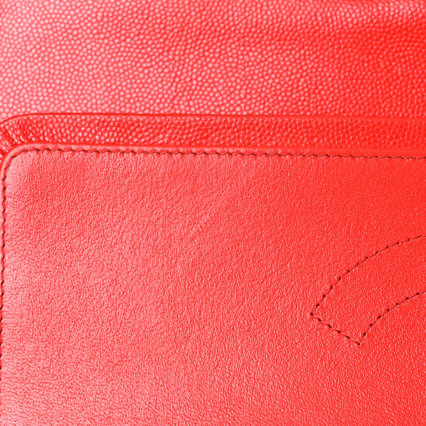 Caviar Quilted Jumbo Double Flap Red