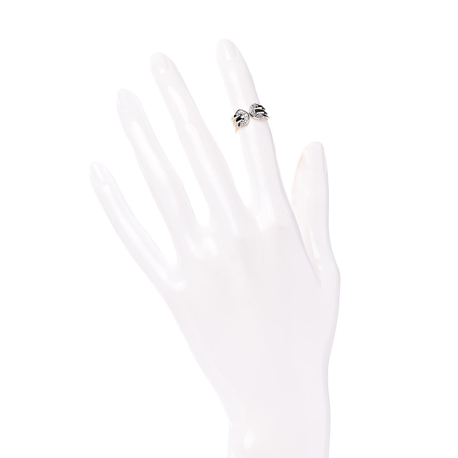 Cartier 18K Pink Yellow White Gold Diamond C De Ring 45 3.25 2 of 5