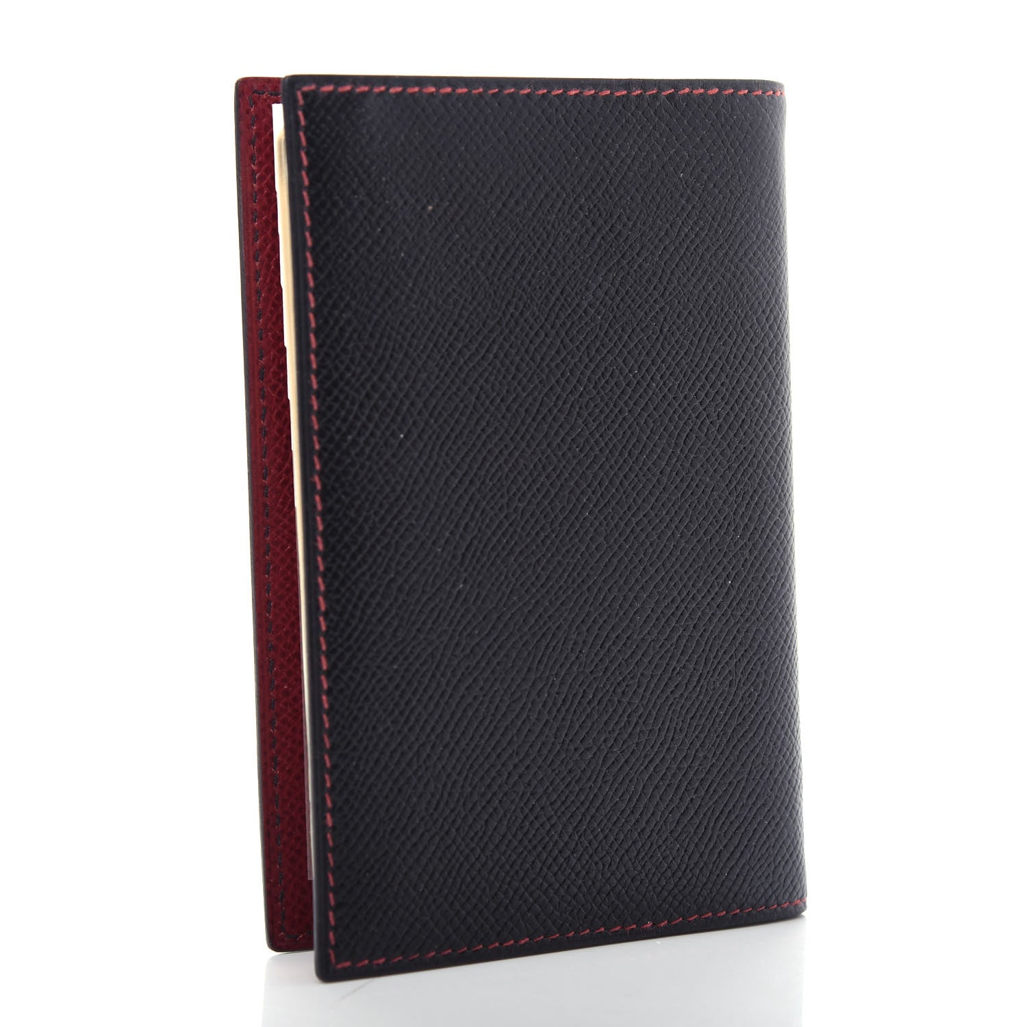 Hermes Courchevel Globe Trotter PM Agenda Cover Black Rouge Vif 3 of 9