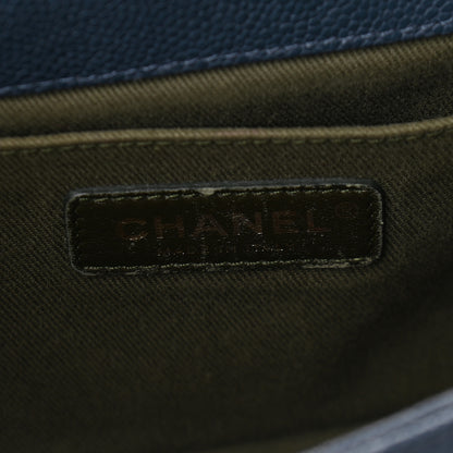 Chanel Caviar Quilted Medium Boy Flap Blue 6 of 9