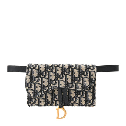 Christian Dior Oblique Saddle Belt Bag Blue 1 of 12