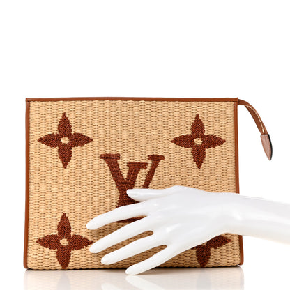 Louis Vuitton Raffia Monogram Giant Toiletry Pouch 26 Tan 2 of 7