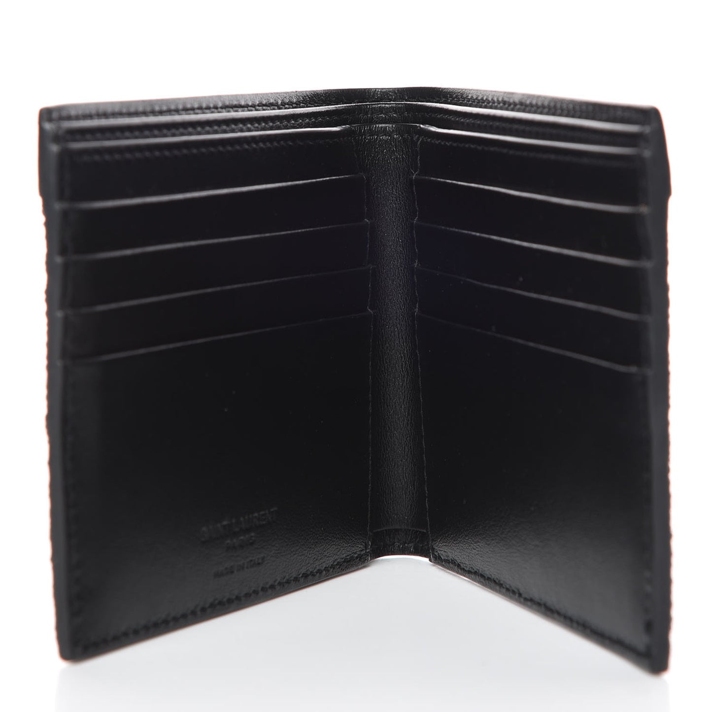 Calfskin Sequin Bifold Wallet Gunmetal