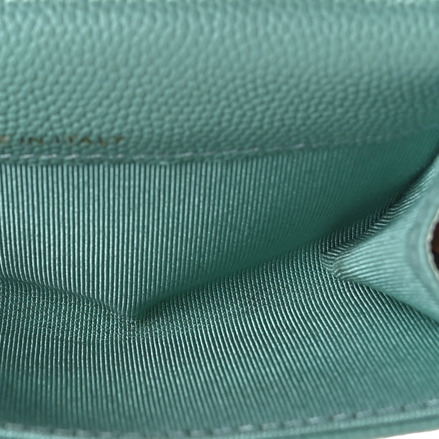 Chanel Caviar Quilted Flap Card Holder Wallet Green 7 of 8