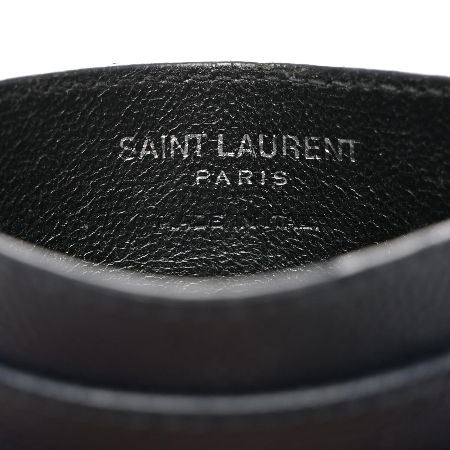 Saint Laurent Grain De Poudre Matelasse Chevron Monogram Credit Card Case Navy 6 of 7