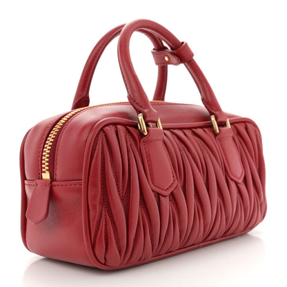 Miu Miu Nappa Matelasse Regular Arcadie Top Handle Bag Rosso 3 of 10