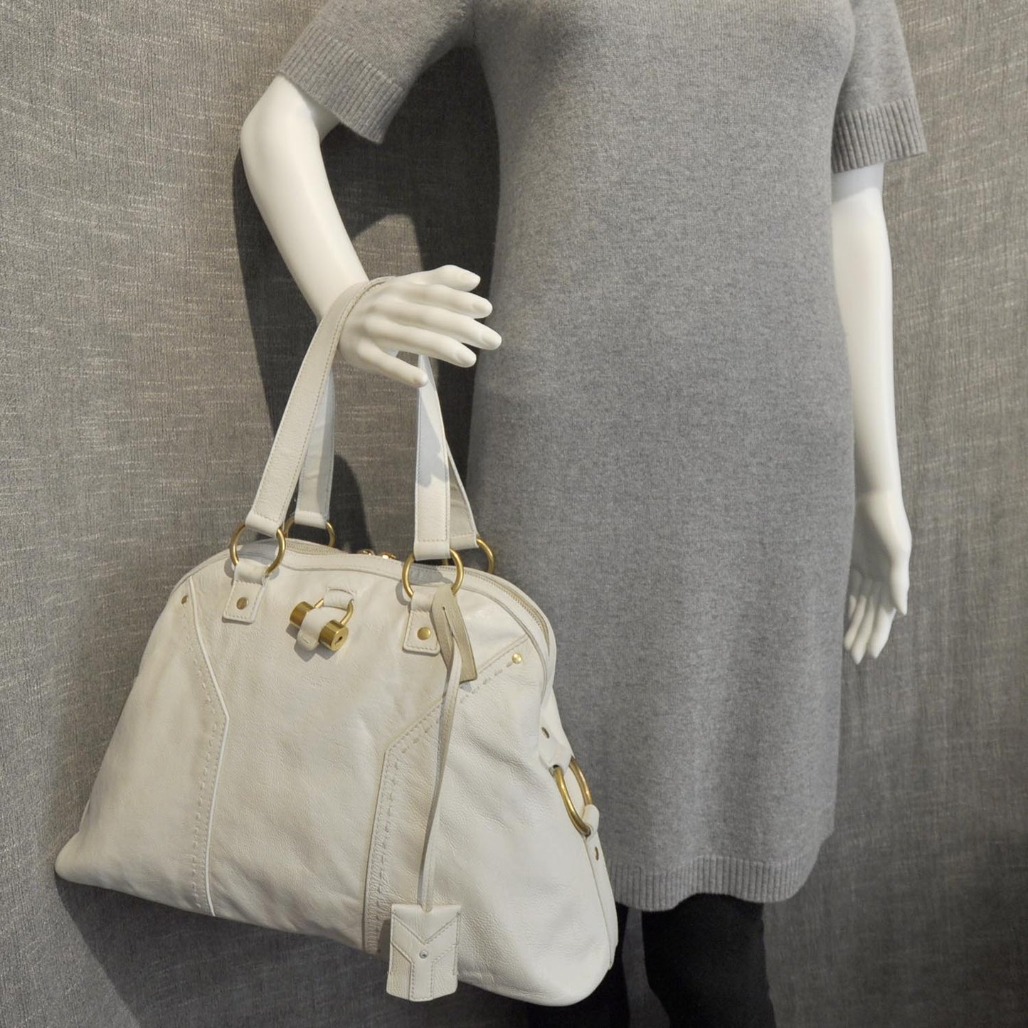 Leather Large Muse Ivory