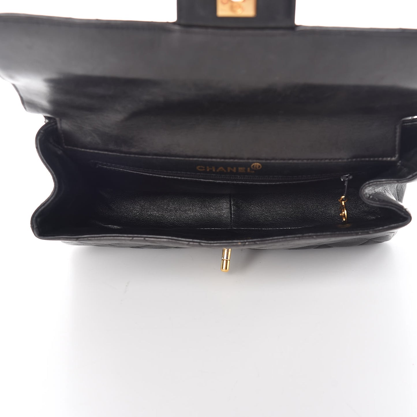 Lambskin Quilted Medium Double Sided Flap Black