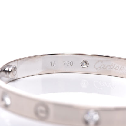 Cartier 18K White Gold 4 Diamond LOVE Bracelet 16 4 of 9