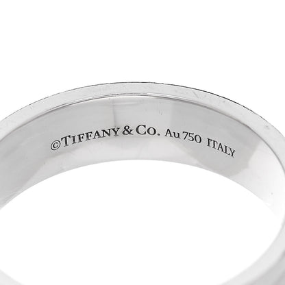 Tiffany 18K White Gold Diamond Wide T Two Ring 60 9 4 of 5