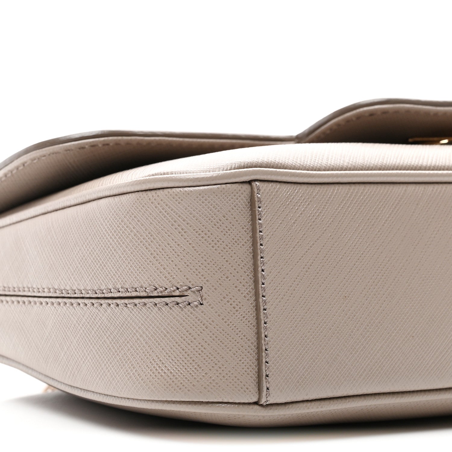 Salvatore Ferragamo Hammered Calfskin Gancini Flap Bag Beige 9 of 10