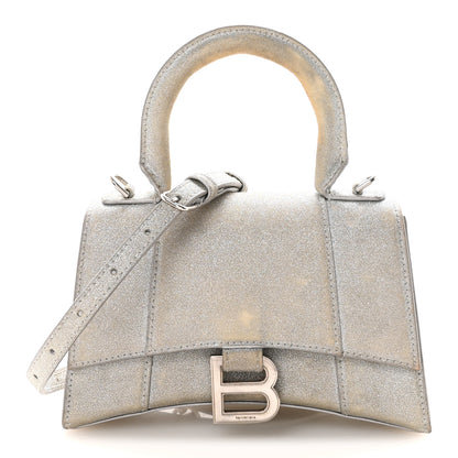 Balenciaga Glitter Fabric Hourglass Top Handle Bag XS Grey 1 of 9