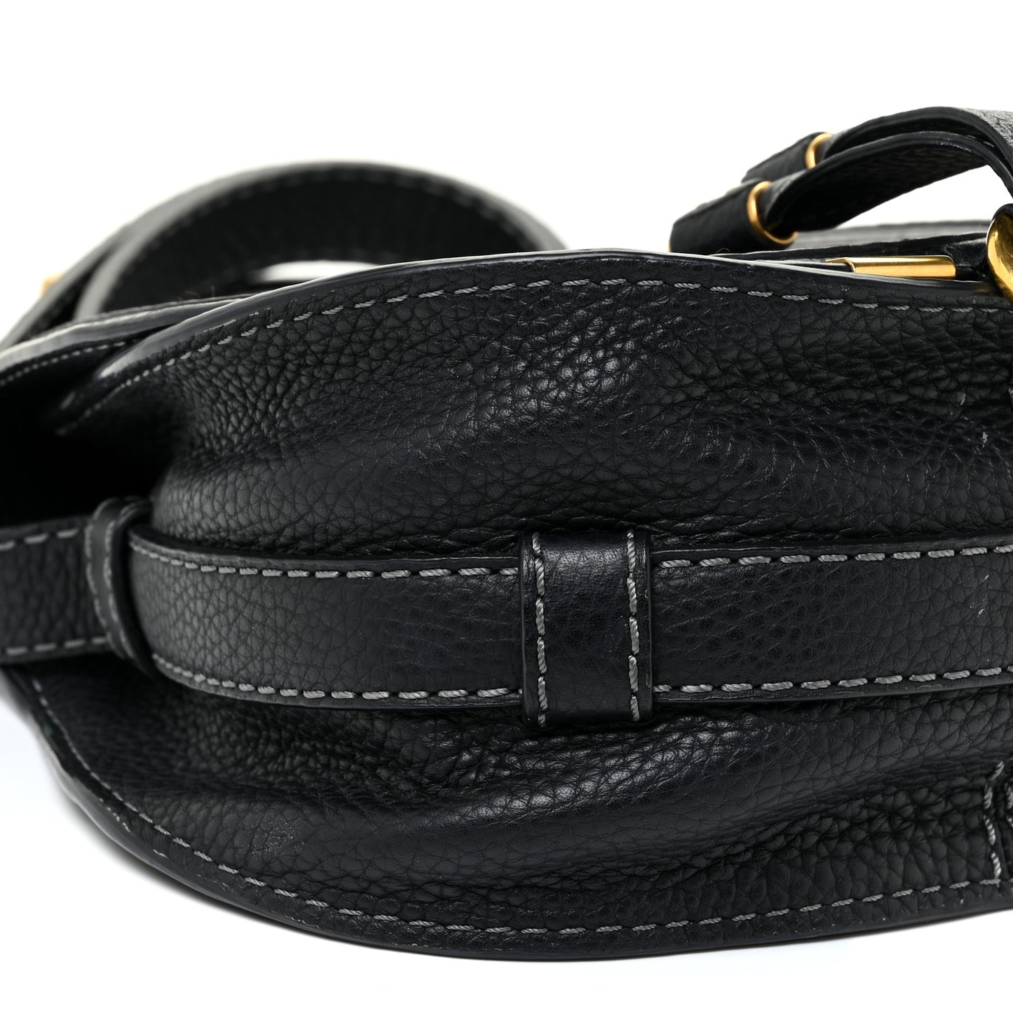 Calfskin Mini Marcie Round Crossbody Bag Black
