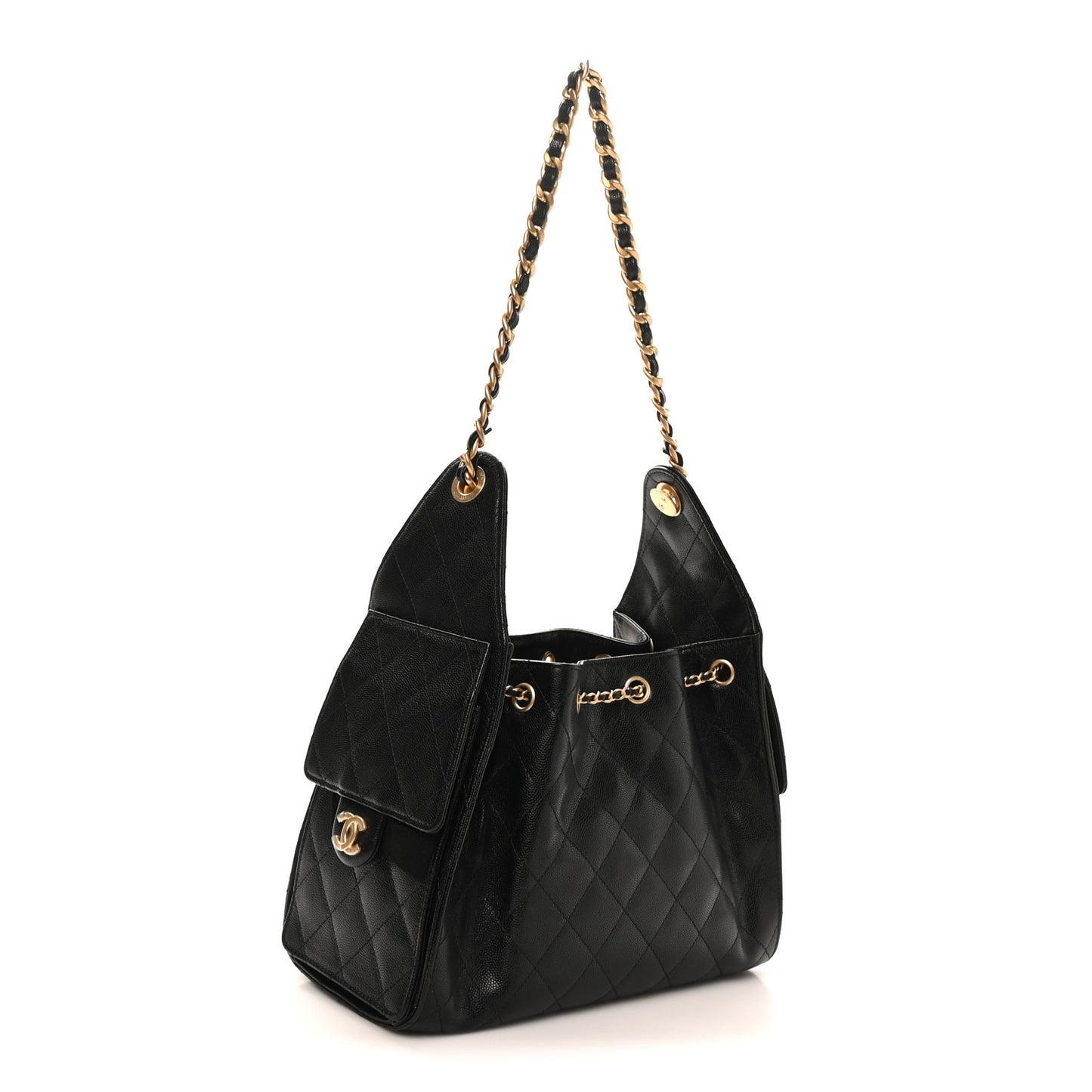 Caviar Quilted Small Chanel 25 Handbag Black