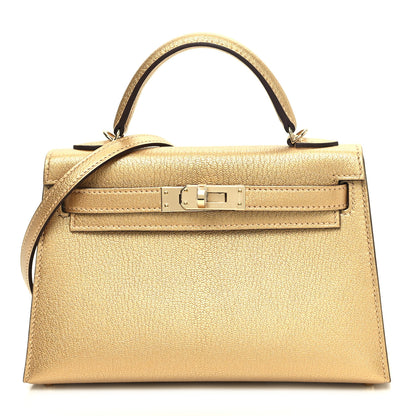 Hermes Metallic Chevre Chamkilight Mini Kelly Sellier 20 Dore 1 of 11