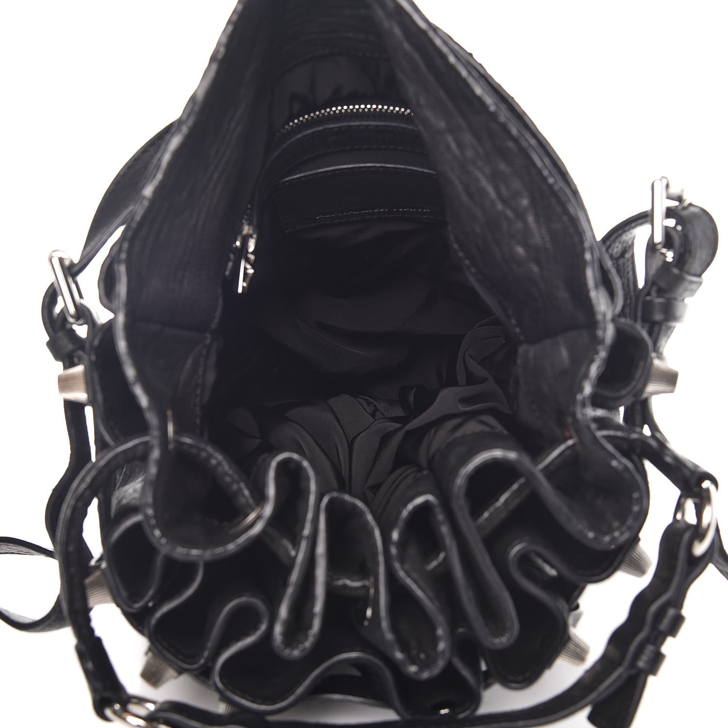 Alexander Wang Pony Hair Diego Bucket Bag Black with Nickel Hardware 5 of 11