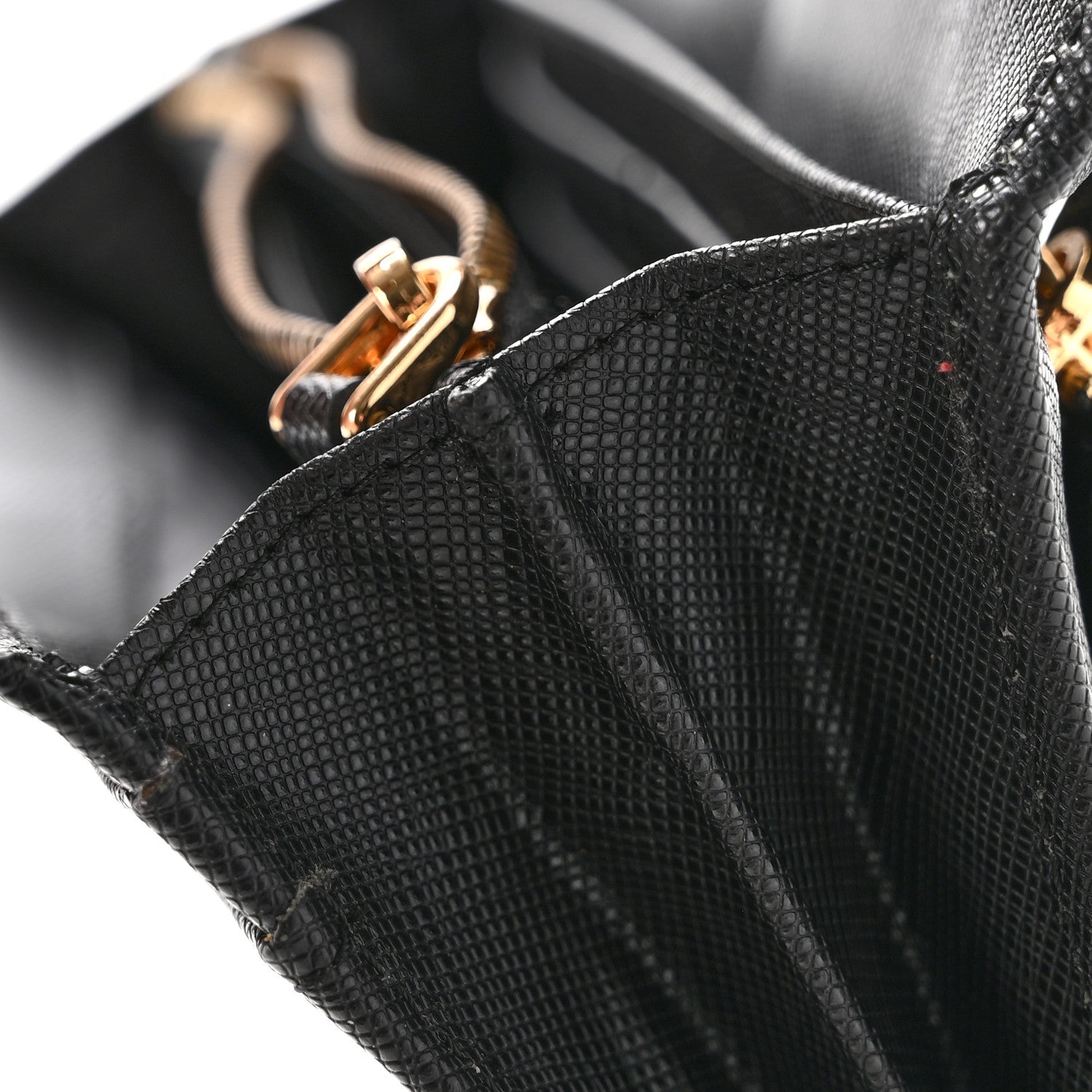 Prada Saffiano Metal Continental Flap Wallet Black 11 of 14