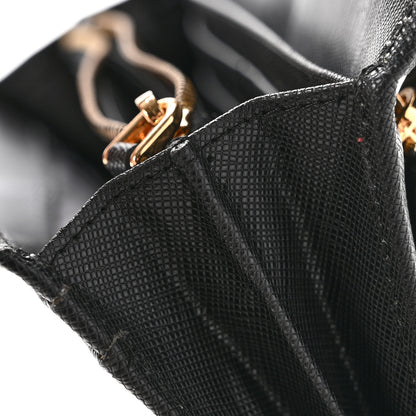 Prada Saffiano Metal Continental Flap Wallet Black 11 of 14