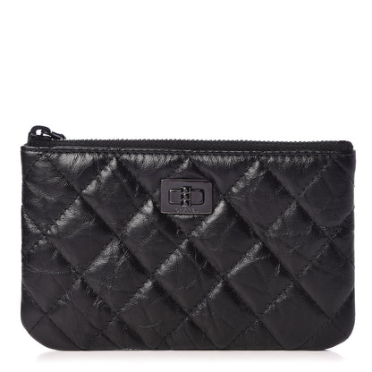 Chanel Aged Calfskin Quilted Reissue Cosmetic Case Black 1 of 8