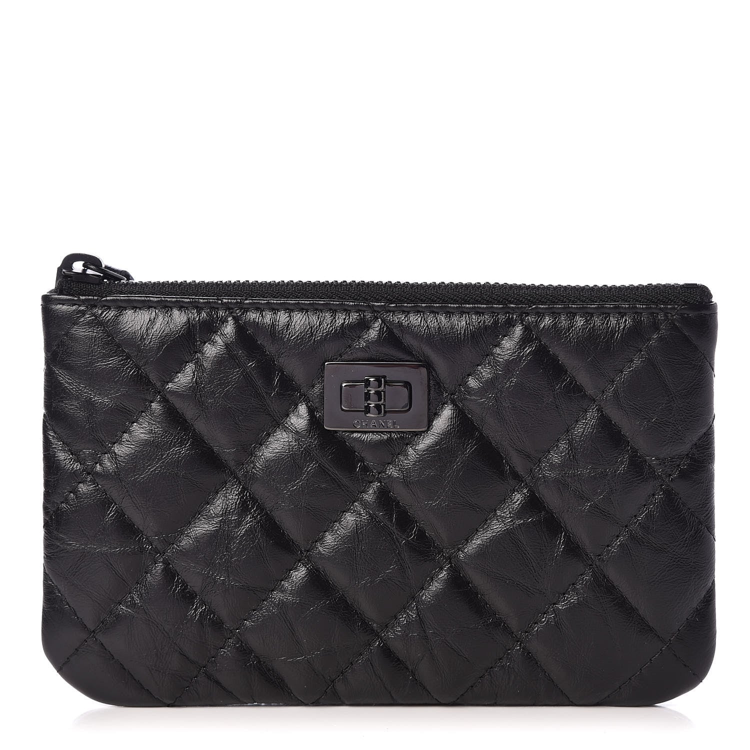 Chanel Aged Calfskin Quilted Reissue Cosmetic Case Black 1 of 8