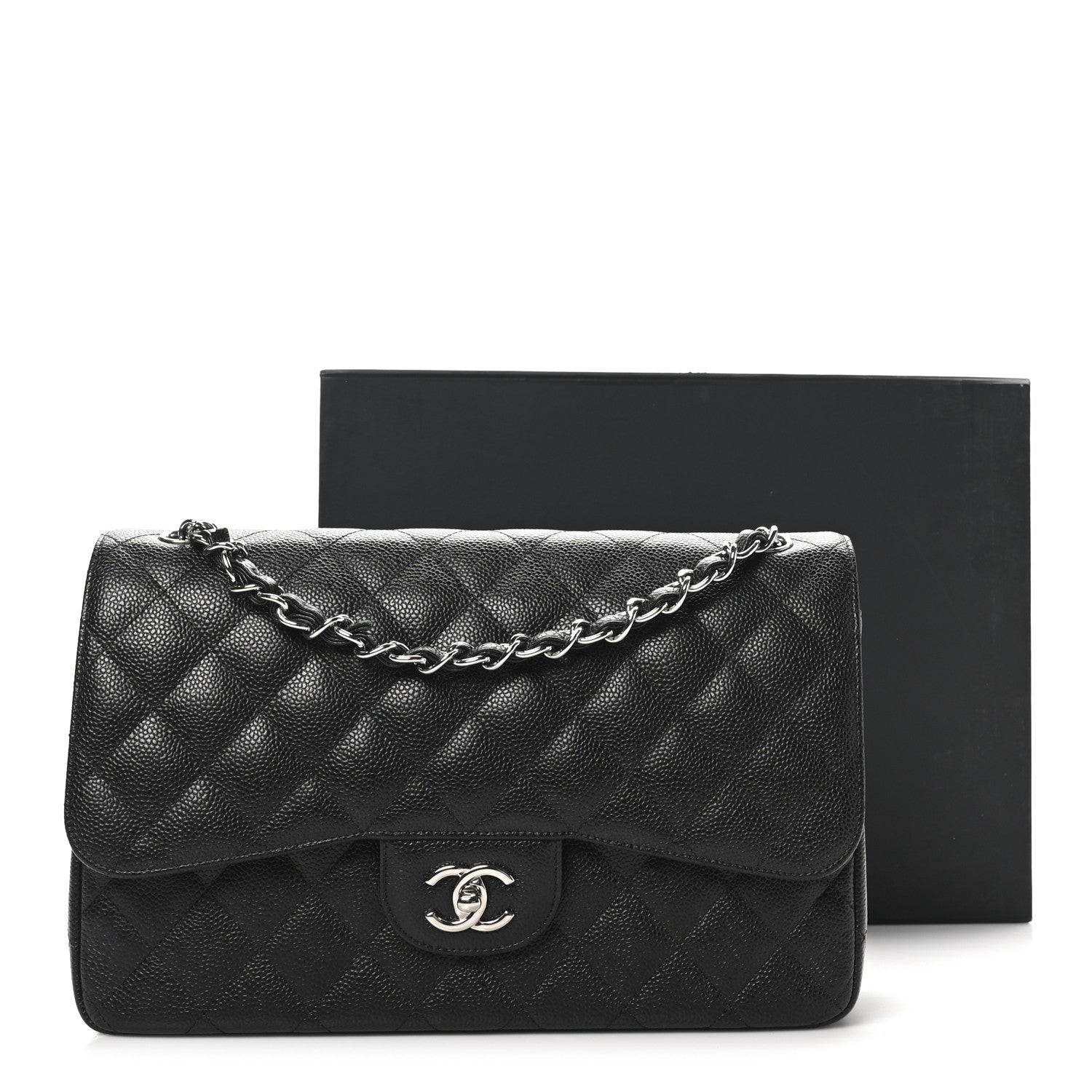 Chanel Caviar Quilted Jumbo Double Flap Black 11 of 11