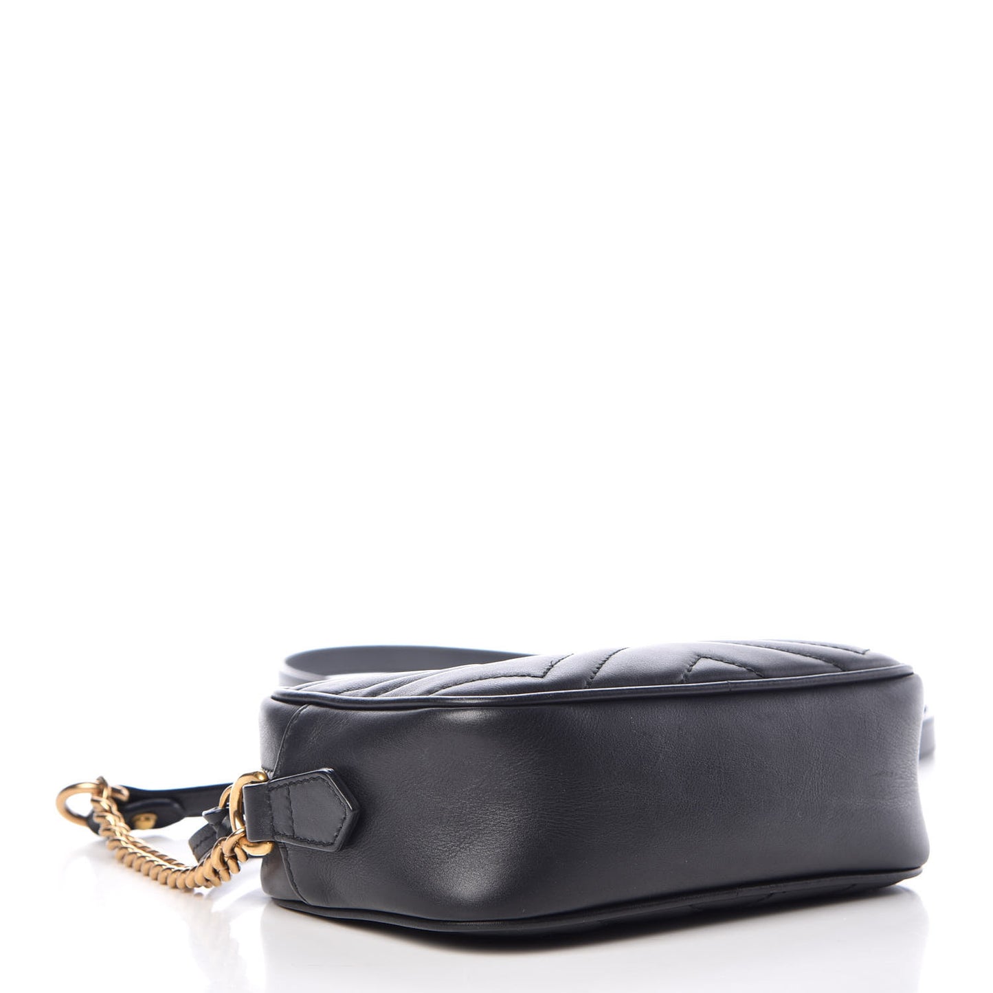 Calfskin Matelasse Mini GG Marmont Chain Shoulder Bag Black