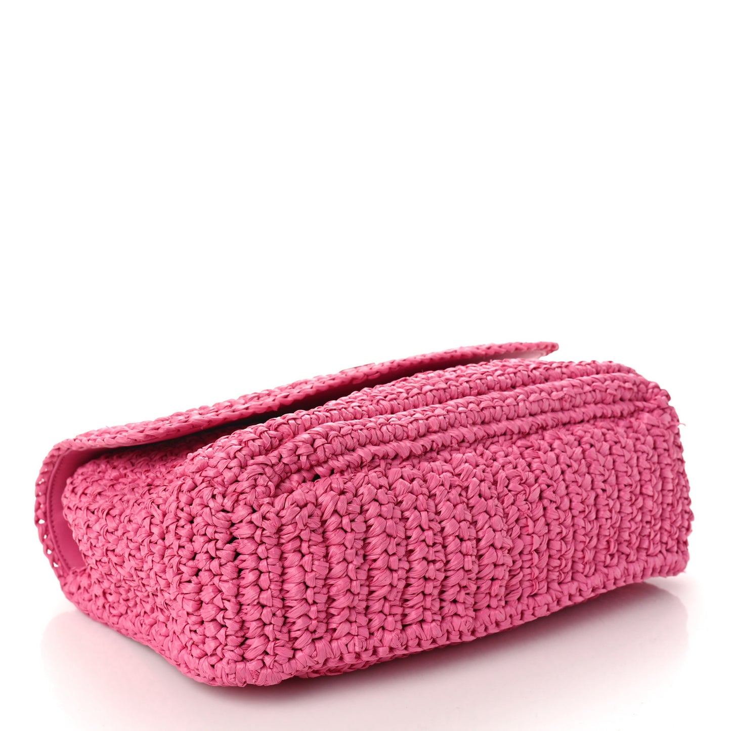 SAINT LAURENT Raffia Calfskin Monogram Medium Niki Chain Satchel Bright Pink