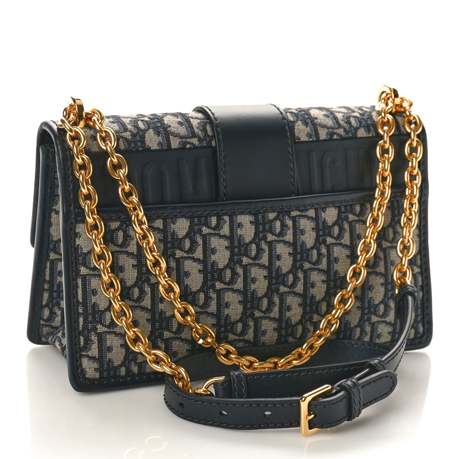Christian Dior Oblique 30 Montaigne East West Chain Flap Bag Blue 2 of 10