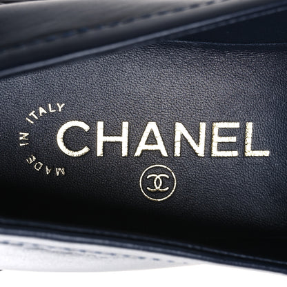 Chanel Lambskin Quilted CC Turnlock Loafers 39 Navy 9 of 11