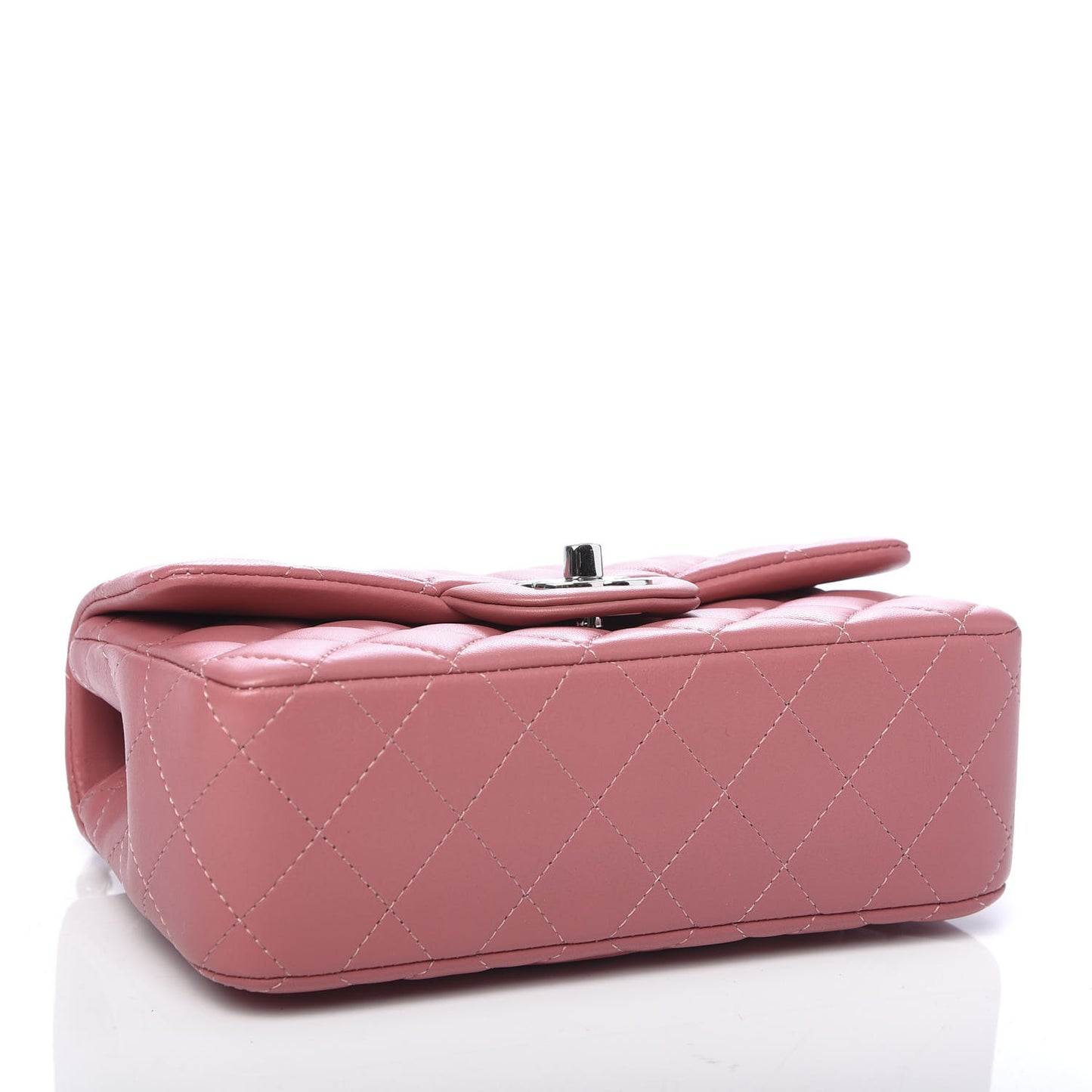 Lambskin Quilted Mini Rectangular Flap Pink