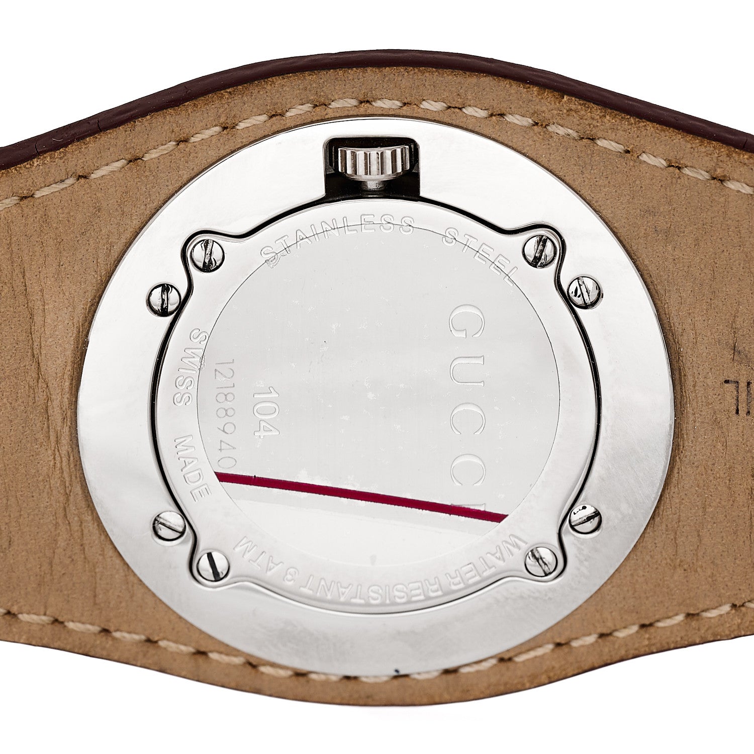 Gucci Stainless Steel Calfskin 31mm 104 Quartz Watch Burgundy 4 of 4