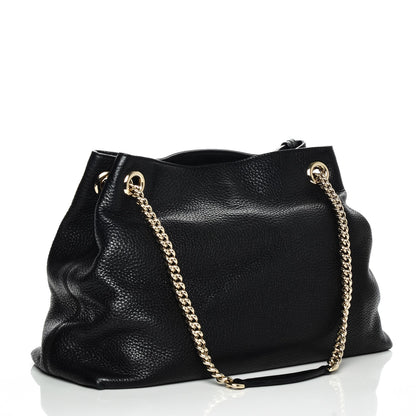 Gucci Pebbled Calfskin Medium Soho Chain Shoulder Bag Black 3 of 7