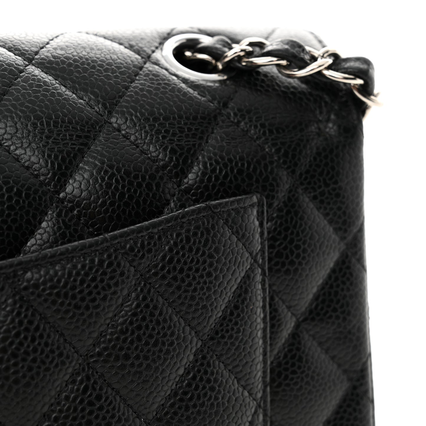 Caviar Quilted Small Double Flap Black
