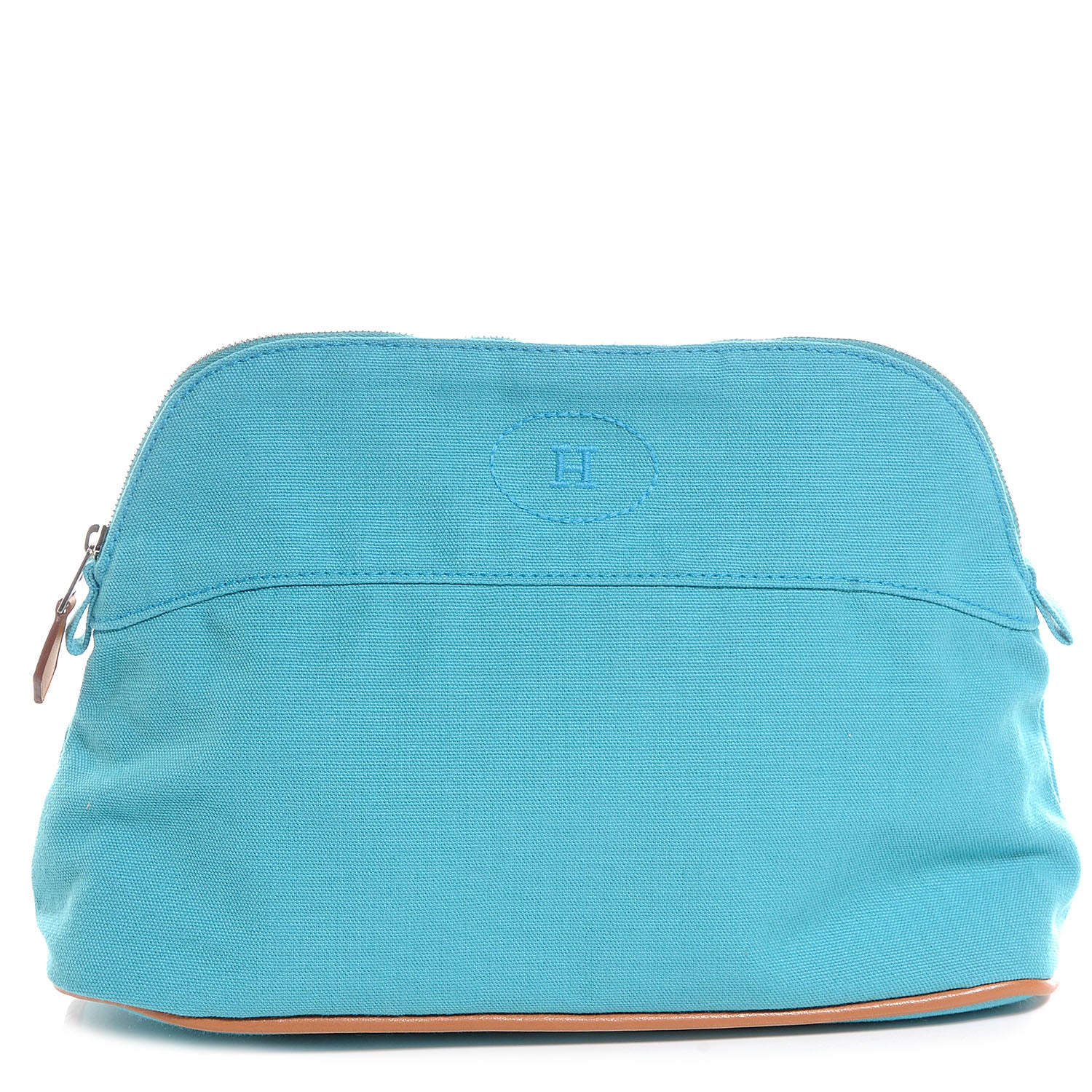 Hermes Cotton Canvas Bolide Travel Cosmetic Pouch Bleu Horizon 1 of 7