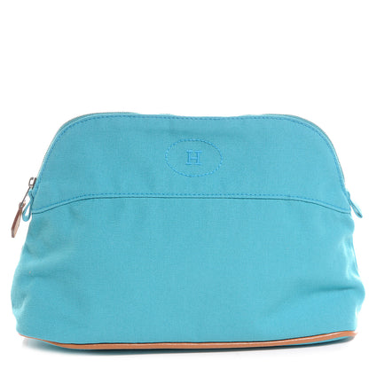 Hermes Cotton Canvas Bolide Travel Cosmetic Pouch Bleu Horizon 1 of 7