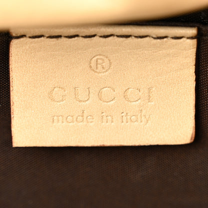 Gucci Calfskin Floral Printed Bamboo Top Handle Frame Bag Beige Brown 6 of 12