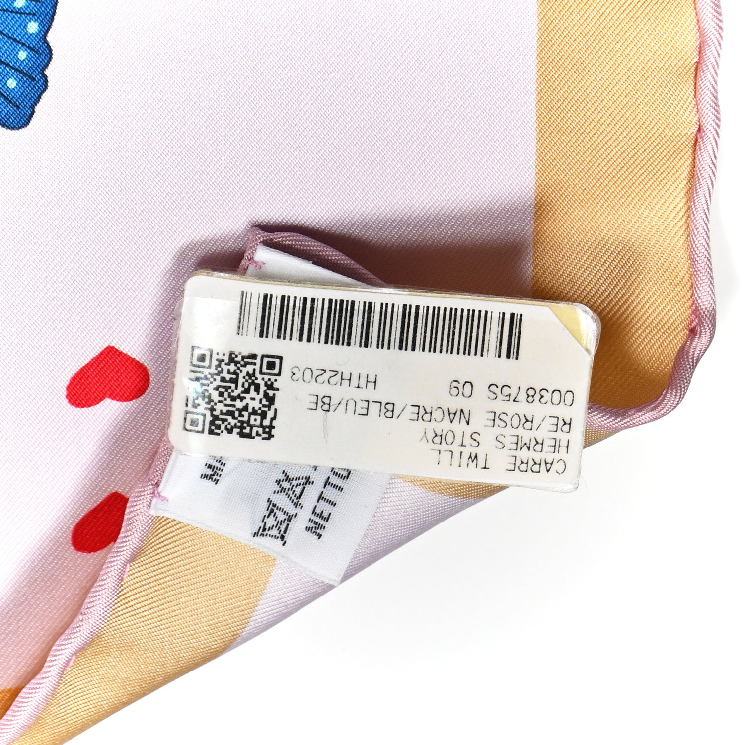 Hermes Silk Story Scarf 90 Rose Nacre Bleu Beige 4 of 4