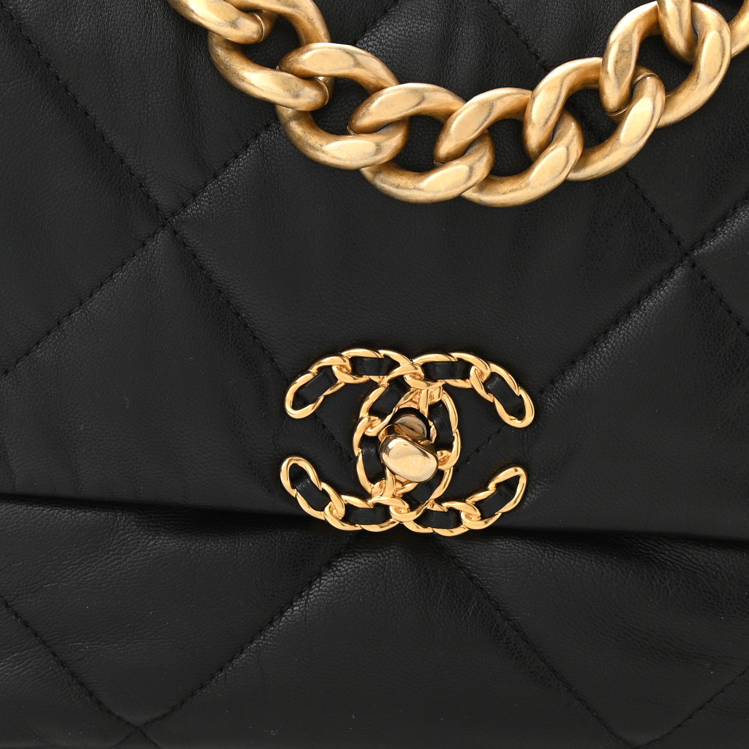 Chanel Lambskin Quilted Large Chanel 19 Flap Black 8 of 10