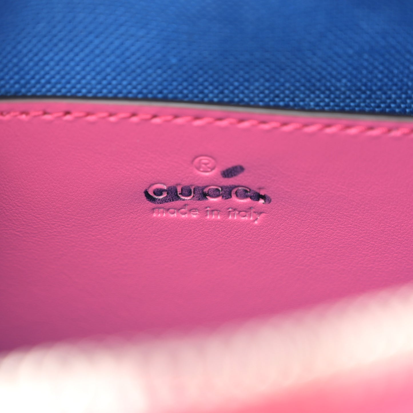 Calfskin GG Tennis Bi-Color Embossed Mini Duffle Bag Modern Fucsia Modern Blue