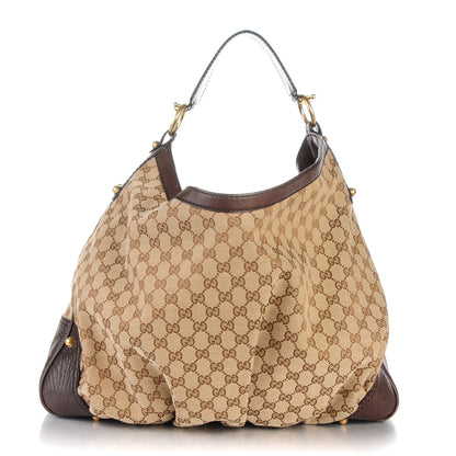 Gucci Monogram Large Jockey Hobo Dark Brown 1 of 7