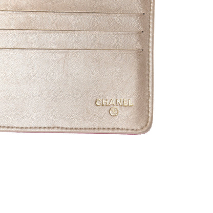 Chanel Lambskin Embossed Camellia Large Gusset Flap Wallet Pink 6 of 8