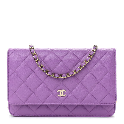 Chanel Caviar Quilted Wallet On Chain WOC Purple 1 of 12