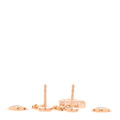 Hermes 18K Rose Gold Diamond Constance Amulettes Drop Earrings 3 of 6