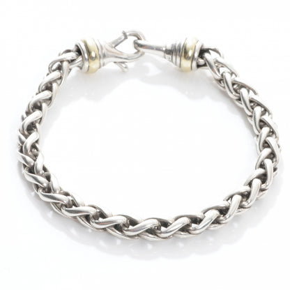 David Yurman Sterling Silver and 14k Braided Hook Bracelet 1 of 5