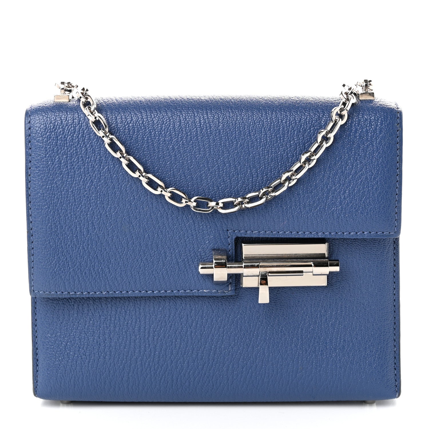 Hermes Chevre Mysore Mini Verrou Chaine Bag Bleu Agate 1 of 9